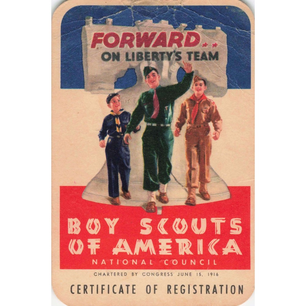 Vtg 1953-54 Boy Scouts Cub Scout Registration Certificate Stoughton WI BSA - Picture 1 of 2